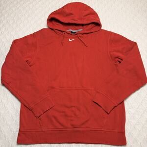 Vintage Y2K Nike Center Swoosh red Pull Over Hoodie Baggy Mens M